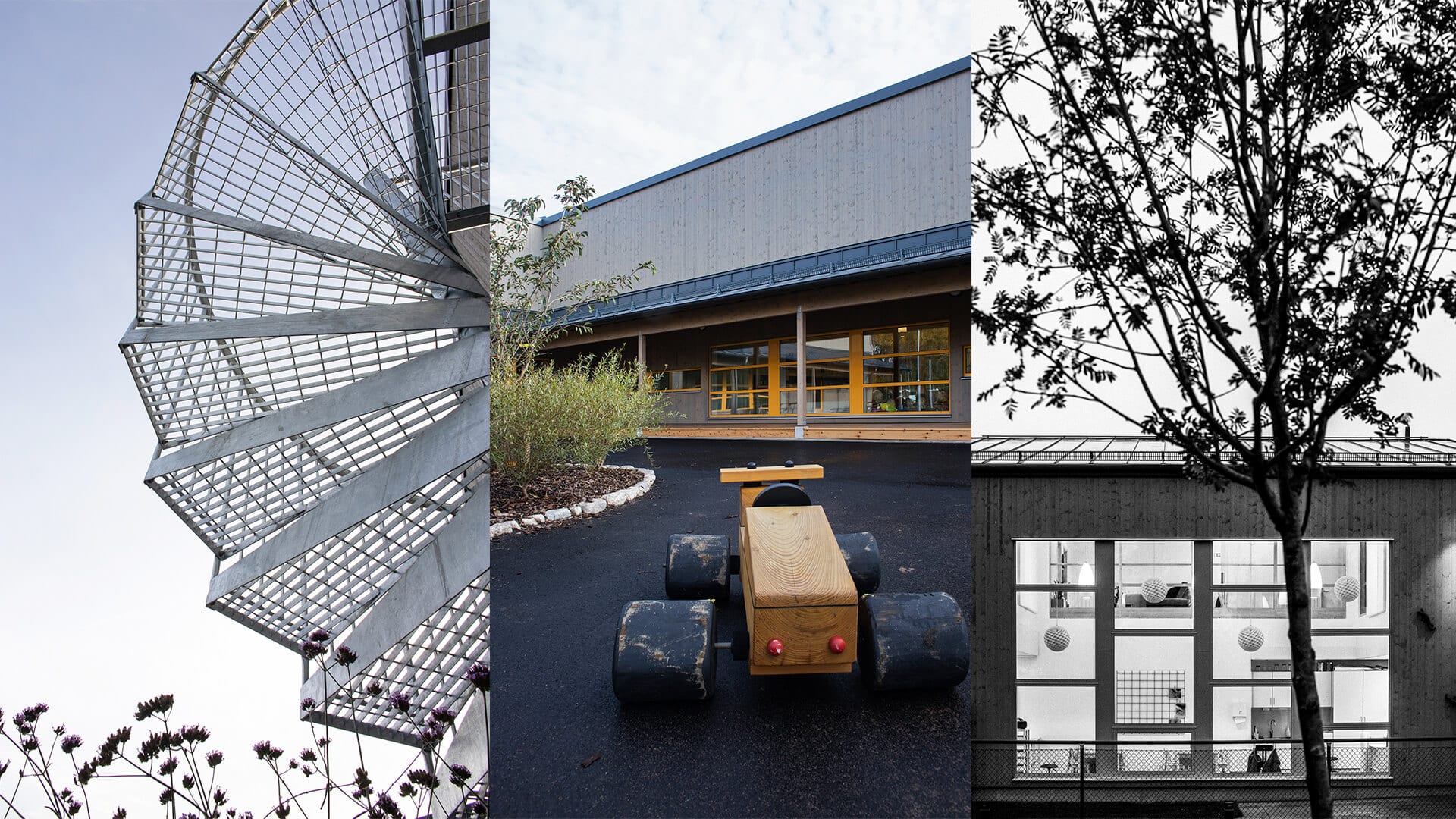 Detaljbilder på exteriör från Förskolan Bärnstenen