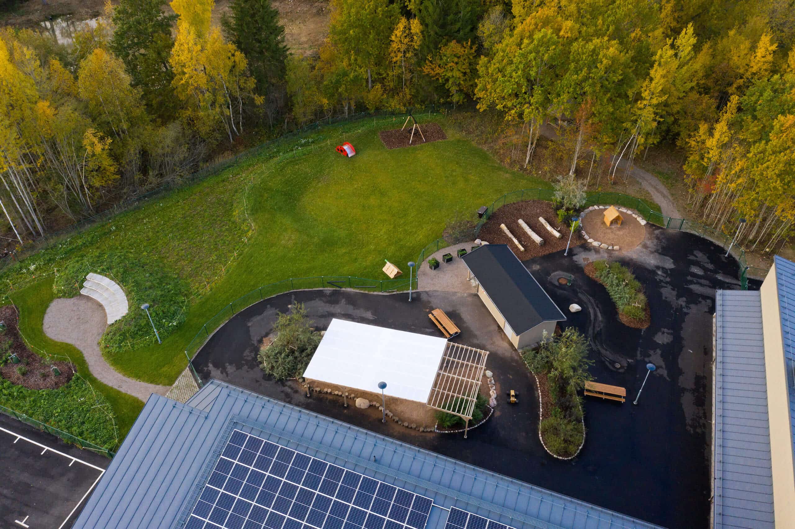 Förskolans lekplats från ovan